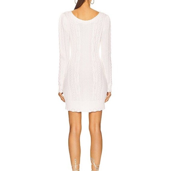 Love Shack Fancy Simmonette Mini Dress In Cream Long Sleeve S M - Picture 2 of 8